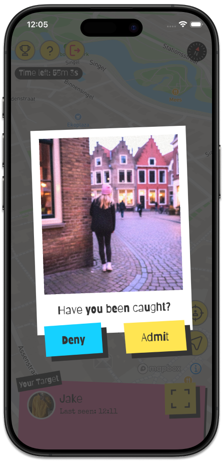 Hippa! caught-photo screen asking to admit or deny